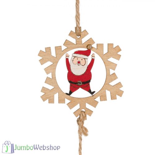 Karácsonyi függő dekoráció - hópihe figurákkal -61 cm