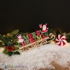 Karácsonyi szánkó Hóemberrel és Mikulással 30 cm