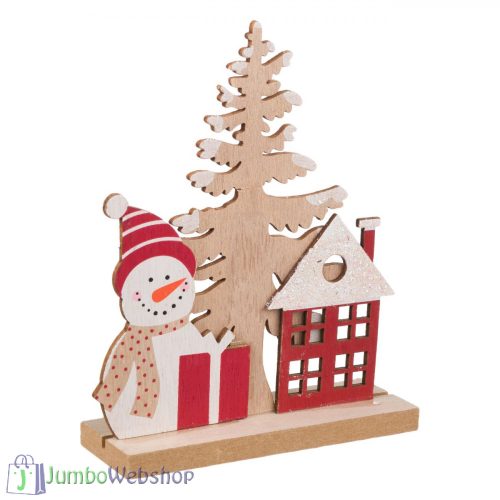 Hóemberes fából készült karácsonyi dekoráció 12cm