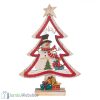 Díszes karácsonyfa hóemberrel dekorálva - 24 cm