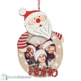 Mikulásos képkeret fából - 14 cm