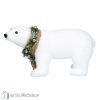 Karácsonyi dekoratív figura - jegesmedve kötött sállal 30 cm
