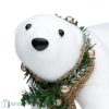 Karácsonyi dekoratív figura - jegesmedve kötött sállal 30 cm