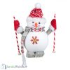 Karácsonyi dekoratív figura - hóember síléccel 33 cm
