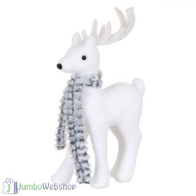 Karácsonyi dekoratív figura - rénszarvas sállal 30 cm