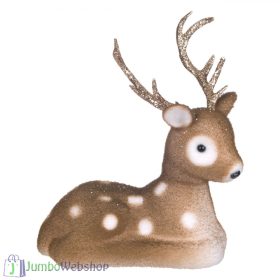 Karácsonyi dekoratív figura - pihenő rénszarvas 21 cm