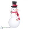 Karácsonyi dekoratív figura - fekete kalapos hóember 42 cm