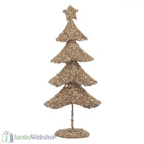 Dekoratív fém pezsgő színben csillogó karácsonyfa