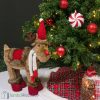 Karácsonyi plüss dekoráció - bundás szarvas 60 cm