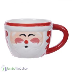 Karácsonyi bögre - 3D mosolygó mikulás- 330ml