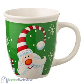 Karácsonyi bögre - zöld. mikulásos - 390 ml