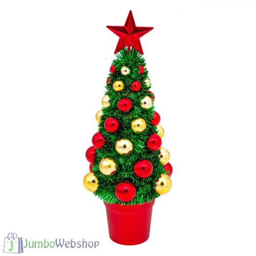 Karácsonyfa - piros-arany - 39 cm