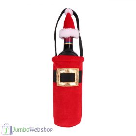 Karácsonyi borosüveg ruha - mikulásruha - 20 cm