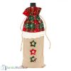 Karácsonyi borosüveg ruha -  piros kockás zsák - 31cm