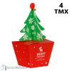 Karácsonyi sütis díszdoboz - karácsonyfa csengővel - 4db