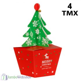   Karácsonyi sütis díszdoboz - karácsonyfa csengővel - 4db
