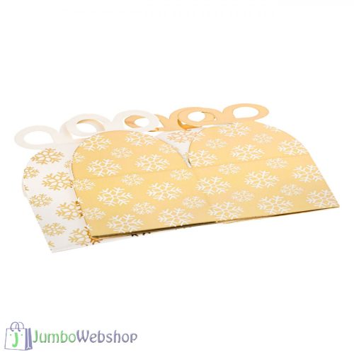 Karácsonyi sütis díszdoboz - fehér-arany 4db