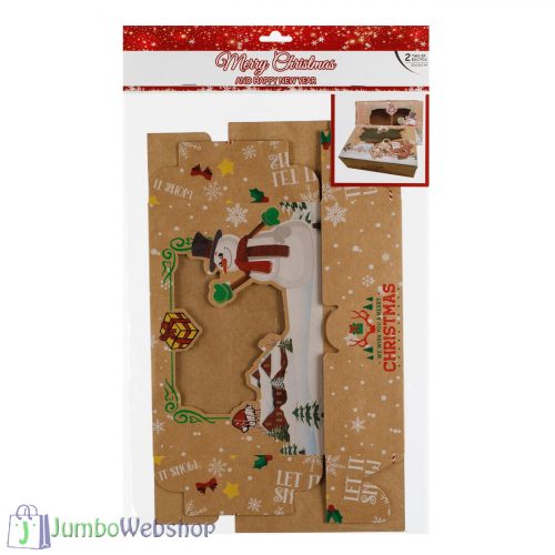 Karácsonyi sütis díszdoboz - ablakkal - 2db