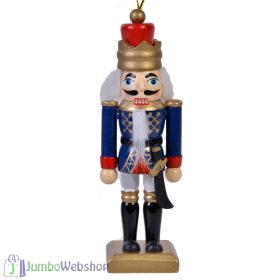 Felakasztható diótörő kék ruhában - 13 cm 