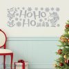 Karácsonyi ablakmatrica - ezüst HoHoHO - 20x60cm