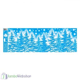 Karácsonyi ablakmatrica - fenyőerdő - 60x20cm