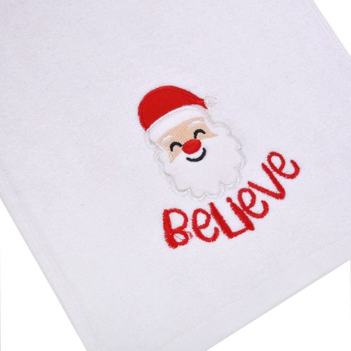 Fehér törölköző Mikulással díszítve - 50x30 cm