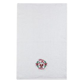 Fehér törölköző Mikulással díszítve - 60x40 cm