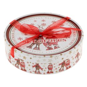   Karácsonyi, díszdobozos porcelántányér készlet -4db-20cm - Rénszarvasok