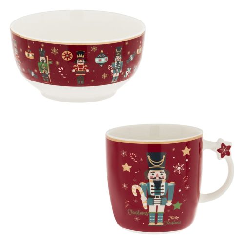 Karácsonyi diótörős bögre műzlistállal