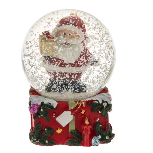 Karácsonyi hógömb mikulással - 6 cm