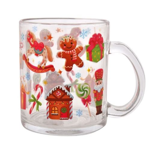 Mézeskalács Mintás Üveg Bögre 330ml