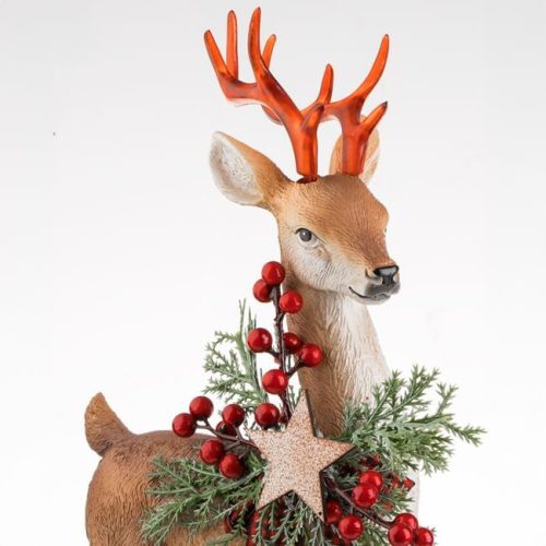 Karácsonyi Szarvas Dekor LED-fénnyel 16x7x34 cm