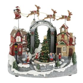   Karácsonyi Jelenet – Gyerek Figurák Szánkóval, Fénnyel és Mozgással 32x20.5x32 cm