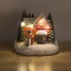 Karácsonyi Havas Ház LED-del 11x9x10 cm