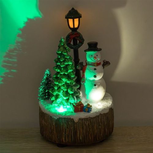 Karácsonyi Jelenet – Falu Sarka LED Világítással Ø8×13 cm