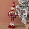 Karácsonyi díszítő figura – angyalka, piros kockás ruhában, 35 cm