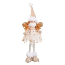 Karácsonyi Angyalkás Figurina Bézs Ruhában 37cm