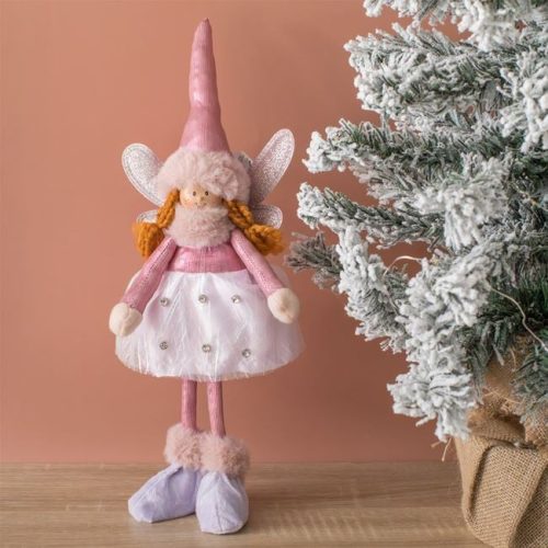 Karácsonyi Angyalfigura Lila Ruhában 38 cm