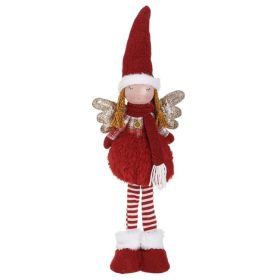   Karácsonyi Dísz Angyal Figurával, Bordó–Arany Csillámos 57 cm