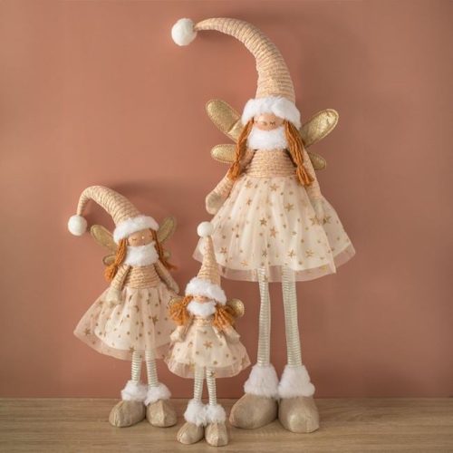 Karácsonyi Dísz Angyal Figurával, Bézs 55 cm