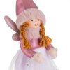 Karácsonyi Dísz Angyal Figura, Rózsaszín Tüll Ruhával, Sapkával és Szárnyakkal, 50 cm