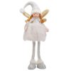 Karácsonyi Dísz Angyal Figura, Fehér Színű, Szampányszín Szárnyakkal, 55 cm