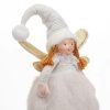 Karácsonyi Dísz Angyal Figura, Fehér Színű, Szampányszín Szárnyakkal, 55 cm