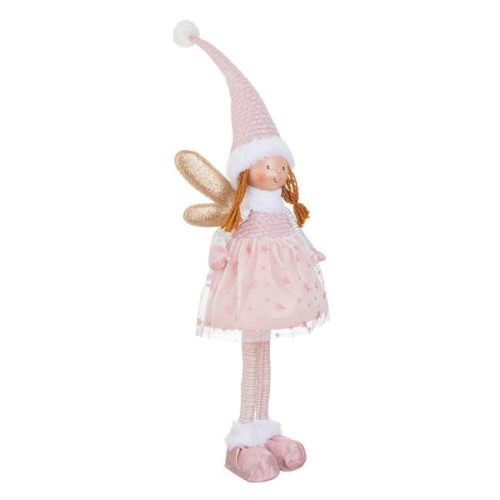 Karácsonyi Dísz Angyal Figura, Rózsaszín Ruhában, 69 cm
