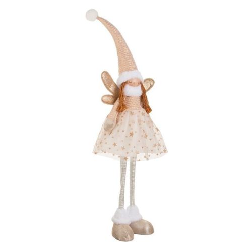 Karácsonyi Dísz Angyal Figura, Bézs Ruhában, 81 cm