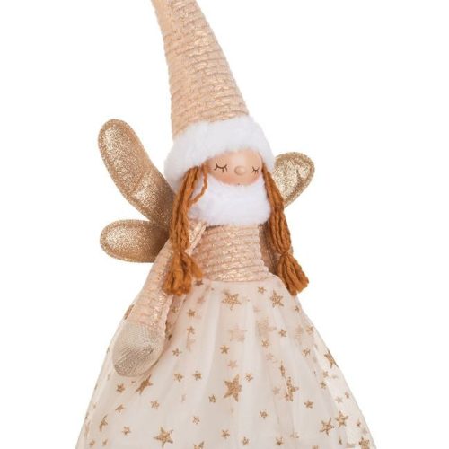 Karácsonyi Dísz Angyal Figura, Bézs Ruhában, 81 cm