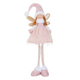 Karácsonyi Dísz Angyal Figura, Rózsaszín Ruhában, 81 cm