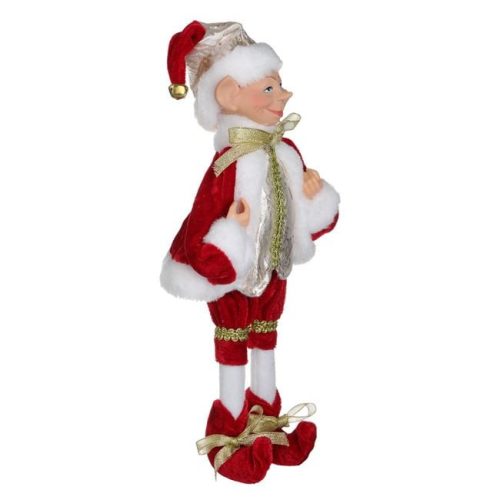 Karácsonyi ELF Piros Ruhában, 30 cm