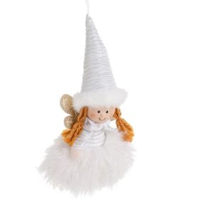   Karácsonyi Dekorációs Figura, Fehér Tündér Szampány Szárnyakkal, 20 cm