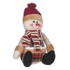 Karácsonyi Dekorációs Figura, Hóember Sapkával és Sállal, 24 cm